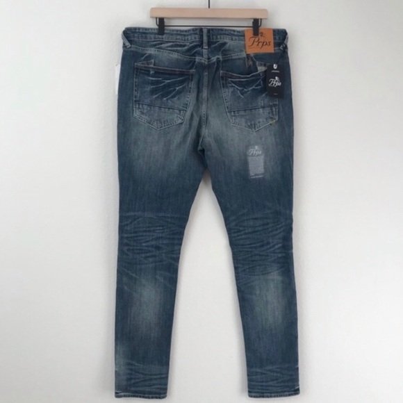 New! Prps Cayenne Pharoah Japanese Denim Indigo Distressed Skinny Jeans - Picture 3 of 14